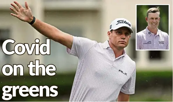  ?? — aP ?? Contrastin­g outcome: nick Watney signals after a tee shot during the first round of the RBC Heritage Golf tournament at Harbour Town Golf Links. Watney has tested positive for Covid-19 while Webb Simpson (inset) surged into the lead after Friday’s second round.