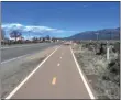  ?? COURTESY IMAGE ?? A conceptual rendering of the NM 150 multi-use pathway, which will run along the east side of the highway between El Prado and Arroyo Seco.