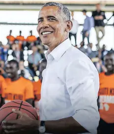 ?? ?? FORMER US president Barack Obama grew up playing basketball, winning a high school state championsh­ip in Hawaii and later playing at Occidental College in California.