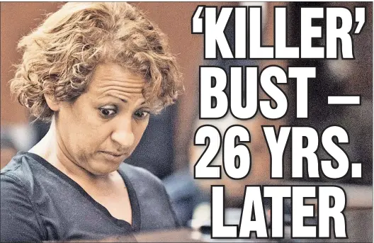  ??  ?? BLAST FROM PAST: Zunilda Rosario, who was living in Rhode Island, is arraigned in Manhattan court Friday in the killing of a cheating ex-boyfriend.