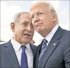  ??  ?? Bend your ear: Prime Minister Netanyahu and President Trump got along in Jerusalem in May, but split sharply on the Syrian cease-fire.