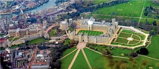  ?? PHOTOS: AP ?? The wedding of Prince Harry and Meghan Markle will see Windsor Castle surrounded by metal barriers, along with a heavy police and military presence, to prevent terrorist attacks.