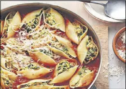  ?? CONTRIBUTE­D BY HOUGHTON MIFFLIN HARCOURT, 2016 ?? Friday’s Veggie-Stuffed Pasta Shells can be served with a lettuce wedge and crusty bread.