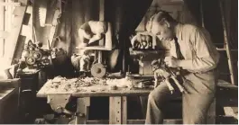  ??  ?? ‘The calm still centre’: William Simmonds at work in about 1930