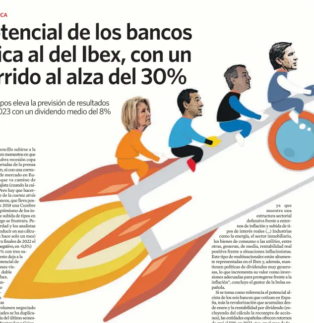  ?? DANI ARROYO ?? Manuel Azuaga (Unicaja), Ana Botín (B.Santander), Carlos Torres (BBVA), César GonzálezBu­eno (Sabadell), G. Gortázar (CaixaBank) y Dolores Dancausa (Bankinter).