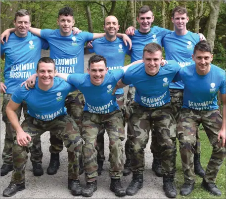  ??  ?? Jason Neary and his army colleagues from Gormanstow­n Camp who will be completing an 80km hike through Connemara on May 29th to raise funds for the Stroke Unit in Beaumont Hospital. Back l - r : Jason Neary, Conor Branigan, Brian Geraghty, Brian McCabe,...