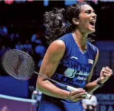  ?? GETTY IMAGES ?? Digging deep: Sindhu entered her first quarterfin­al of the season.