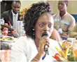  ??  ?? Mrs Nomathemba Ndlovu at ZITF stakeholde­rs’ luncheon last Thursday