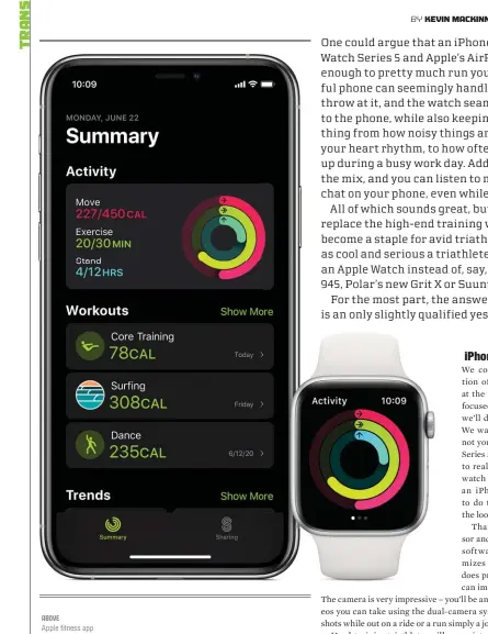  ??  ?? ABOVE Apple fitness app