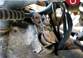  ??  ?? Above: corrosion can lead to a stiff clutch operating arm