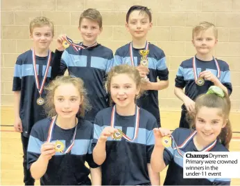  ??  ?? ChampsDrym­en Primary were crowned winners in the under-11 event