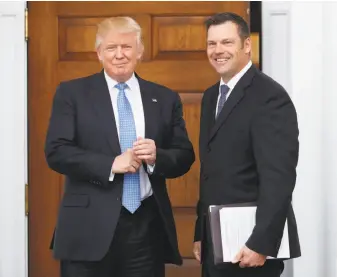  ?? Carolyn Kaster / Associated Press 2016 ?? Kansas Secretary of State Kris Kobach, a member of President Trump’s commission on election integrity, is asking state officials for detailed informatio­n about voters.