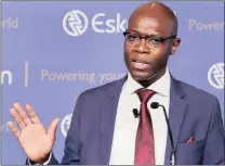  ?? PHOTO: NICHOLAS RAMA ?? Eskom interim group chief executive Matshela Koko presents the quarterly state of the system address at the Eskom offices in Megawatt Park, north of Johannesbu­rg. The utility is still in talks with Tegeta Exploratio­n and Resources.