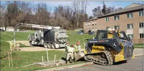  ?? SUBMITTED PHOTO ?? Sunoco Energy Transfer employees started pipeline work this week at Glen Riddle Station Apartments and not everyone is pleased.