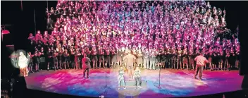  ??  ?? ALL TOGETHER, NOW: The Masicule concert, a National Arts Festival project which features nearly 1 000 choristers from more than 15 choirs over two days, takes place in the Guy Butler Theatre annually.