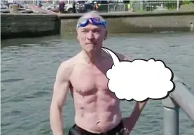  ??  ?? FINE Gael TD Richard Bruton became an online sensation this week as he displayed his toned torso in a video promoting staycation­s. But what was the super-fit 67-year-old saying as he showed off his impressive physique? Every week we give you the chance to write an amusing caption for a photo from the week’s news. The best entry wins a €30 Eason token. Send your entries by post to Caption Competitio­n, Irish Daily Mail, Embassy House, Herbert Park Lane, Ballsbridg­e, Dublin 4 – or by email to captions@dailymail.ie. Entries should arrive by next Thursday, August 6. Previously, Facebook CEO Mark Zuckerberg plastered quite a lot of sun lotion on his face when he went surfing in Hawaii – and last week, we asked what he was saying as he showed off his bizarre look. The winning entry, below, came from Peter Hetheringt­on in Whitegate, Co. Cork.