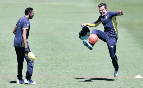  ?? Picture: BACKPAGEPI­X ?? BALL SKILLS: Heino Kuhn shows what he can do with his feet earlier this year. Now the 33-year-old righthande­d batsman has a chance to make a mark for his country against England.