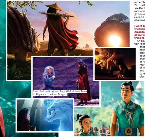  ?? Photos supplied and courtesy of Disney ?? Sisu (Awkwafina) and Raya (Kelly Marie Tran) in ‘Raya and the Last Dragon’.