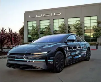  ?? BLOOMBERG ?? One of the many EV players is Lucid Motors, a start-up based in Newark, California