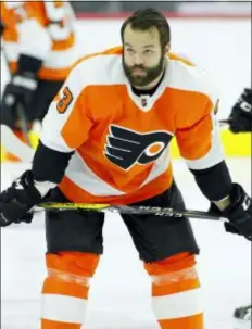  ?? TOM MIHALEK — THE ASSOCIATED PRESS ?? After sitting out last Saturday’s loss in Colorado, defenseman Radko Gudas was back in the lineup for the Flyers Tuesday night against the San Jose Sharks.