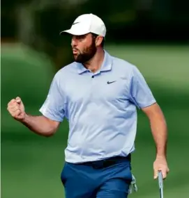  ?? BRENNAN ASPLEN/GETTY IMAGES ?? Scottie Scheffler did a lot of celebratin­g Sunday at the Arnold Palmer Invitation­al, including after making birdie on No. 15.