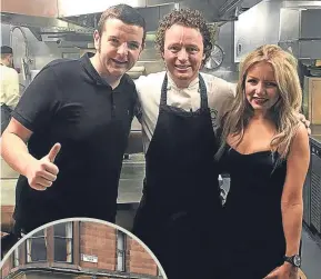  ??  ?? Kevin and cafe manager Kerry were guests of celebrity chef Tom Kitchin on Valentine’s Day.