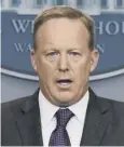  ??  ?? Sean Spicer has been public face of Trump administra­tion