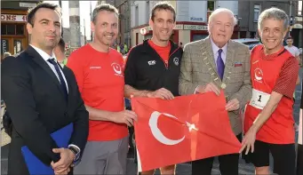  ??  ?? Emrah Cebsci , Angus O Connor , Gerry O Connor Cllr Mayor Frank Godfrey and Turkish Ambassador Levent Murat Burhan