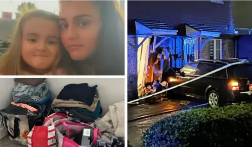  ?? ?? Allana Spencer and daughter Ava-Mae have been living in temporary accommodat­ion after a car crashed into their home