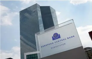  ?? — AFP ?? Dovish policymake­r comments, a surge in the euro and subdued inflation have reduced investors’ hopes of an interest rate hike by the European Central Bank over the next year.