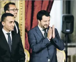  ?? ERNESTO S. RUSCIO / GETTY ?? Di Maio y Salvini, ayer felices al jurar como vicepresid­entes