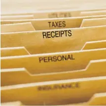  ?? FOTOLIA ?? Start a tax file at the beginning of the year and keep track of all receipts.