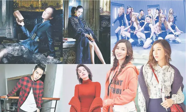  ??  ?? (Clockwise from top left) In a nod to Halloween, actress Angelababy appears in a dark-themed photoshoot. • K-pop group Cosmic Girls’ performanc­e in ‘Open Concert’ has again wowed the audience. • Actess Lou Yixiao models streetwear. • Actress Ma Sichuan...