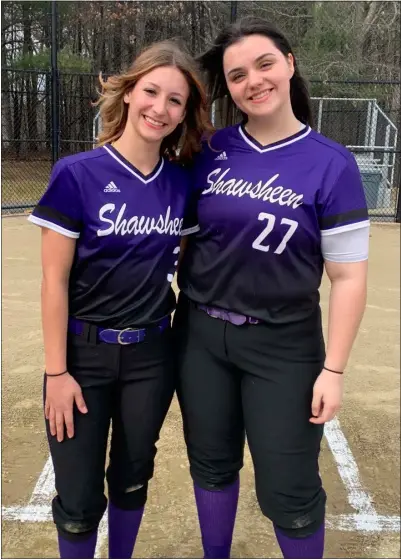  ?? COURTESY PHOTO ?? Captaining the Shawsheen Tech softball team this spring are leaders Reagan Bowden, left, and Haylee Johnston.