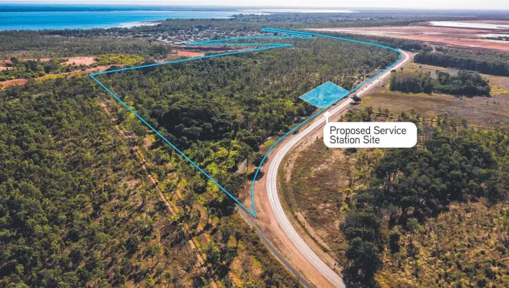  ?? Picture: SUPPLIED ?? INVESTMENT OPPORTUNIT­Y: An industrial precinct in Weipa is for sale, with service station site highlighte­d.