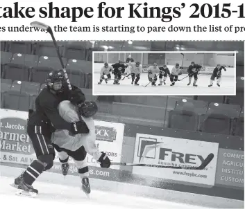  ?? [WHITNEY NEILSON / THE OBSERVER] ?? The Elmira Sugar Kings continued to narrow down their roster last weekend at their prospects training camp. They’re in Listowel Friday for their first exhibition game.