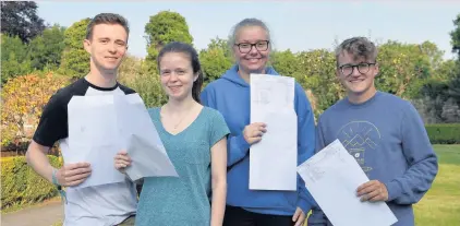  ??  ?? Some of the Cathedral School’s A-level pupils, from left, Henry Alston, Grace Alston, Erin Brennan and Alexander Le Grys