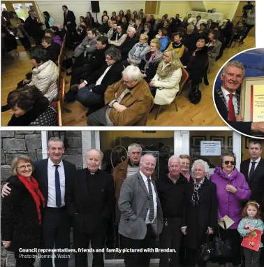  ?? Photo by Domnick Walsh ?? Council representa­tives, friends and family pictured with Brendan.