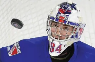  ?? DAVID BEBEE, RECORD STAFF FILE PHOTO ?? Kitchener Rangers goaltender Luke Richardson is 3-1 since taking over the crease.