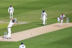  ??  ?? Out: Vernon Philander bowling for Sussex against Kent