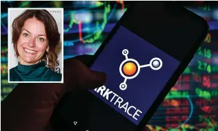  ??  ?? SEEING THE LIGHT: Poppy Gustafsson, inset, now has a £9m stake in Darktrace