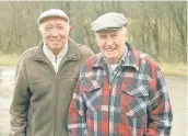  ??  ?? Trevor Ward, 104, right, and his walking butty Mervin