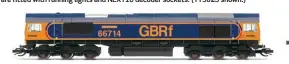  ?? ?? No. 66714 (TT3016) is one of three models representi­ng GB Railfreigh­t Class 66s which have a £102.99 price tag.
