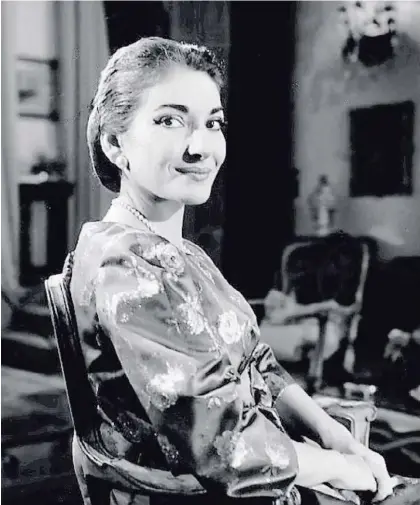  ??  ?? María Callas. Ana María Cecilia Sofía Kaloyerópu­los (1923-1977), soprano griega nacida en Estados Unidos.