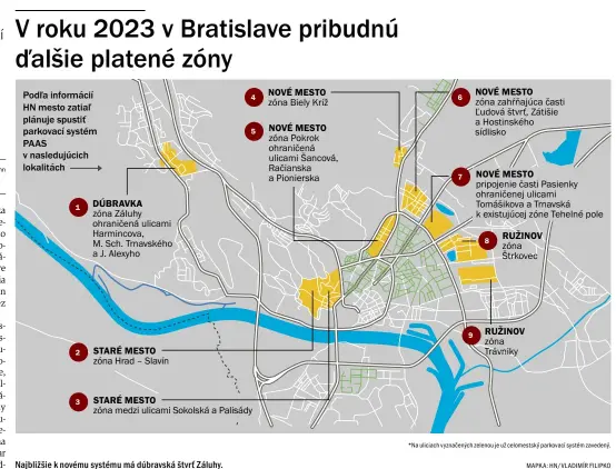  ?? ?? Najbližšie k novému systému má dúbravská štvrť Záluhy.
Mapka: Hn/vladimír Filipko