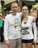  ?? Courtesy of Conner Haberman ?? Stephen Haberman and his daughter, Emily Haberman, at the 2024 Pittsburgh Marathon last Sunday.