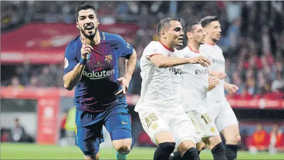  ?? FOTO: J.A.SIRVENT ?? Los jugadores del Barcelona y del Sevilla podrían volver a enfrentars­e en el Wanda Metropolit­ano si este acaba siendo también la sede de la Supercopa como ocurrió en la Copa