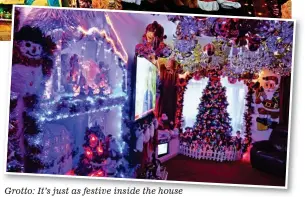  ??  ?? Grotto: It’s just as festive inside the house