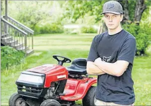  ?? PAUL DARROW ?? Nolan Chisholm’s life changed in an instant on Father’s Day 2017. While mowing the grass, a piece of debris flew out from underneath the machine, ricocheted off his house and struck him in the left eye.