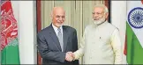  ?? VIPIN KUMAR/HT PHOTO ?? Prime Minister Narendra Modi with Afghanista­n President Ashraf Ghani, in New Delhi on Wednesday.